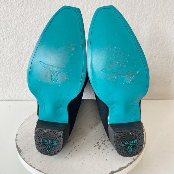 Black Suede Heeled Boots - Picture 8 of 14